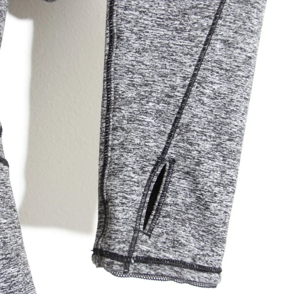 Lululemon Always Alert 1/2 Zip Pullover Heathered Black Gray Rulu Fleece Size 6